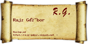 Rajz Gábor névjegykártya