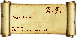 Rajz Gábor névjegykártya
